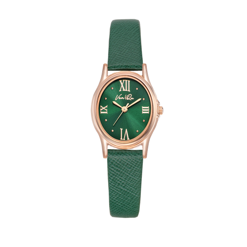 벤앤쿠 Gem-Rosegold/Emerald (Green Saffiano leather)