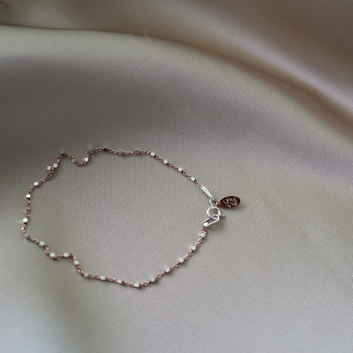 벤앤쿠 Two tone cube chain (bracelet) -Silver Rosegold